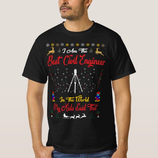 Best Zivil Engineer Weihnachten T-Shirt (Vorderseite)