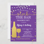 Bestand an lila und goldenen Bar Einladung (Vorderseite)