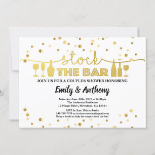 Bestand der Bar Engagement Party White & Gold Einladung