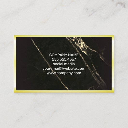 Bestände | Goldgrenze | Schwarzer Marmor Visitenkarte (Rückseite)
