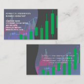 Bestandsaufnahme | Green Candlestick Chart Visitenkarte (Vorne/Hinten)