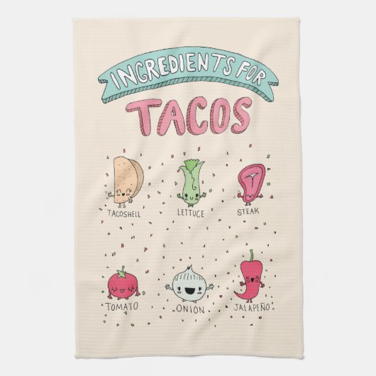 BESTANDTEILE FÜR TACOS HANDTUCH (Vertikal)