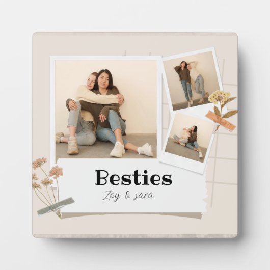 BESTÄTIGKEITEN, Foto-Collage & Namen | BESTE FREUN Fotoplatte (Vorderseite)