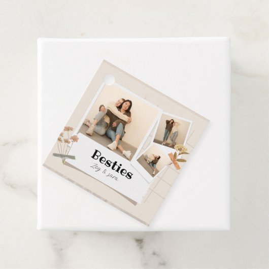 BESTÄTIGKEITEN, Foto-Collage & Namen | BESTE FREUN Geschenkanhänger (Beispiel)