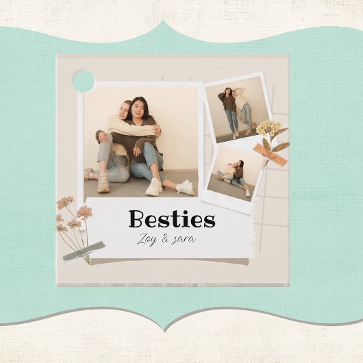 BESTÄTIGKEITEN, Foto-Collage & Namen | BESTE FREUN Geschenkanhänger
