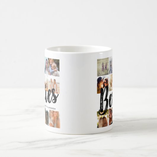 BESTÄTIGKEITEN, Foto-Collage & Namen | BESTE FREUN Kaffeetasse (Mittel)