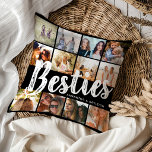 BESTÄTIGKEITEN, Foto-Collage & Namen | BESTE FREUN Kissen<br><div class="desc">Bestien sind unbezahlbar - wenn Sie das Glück haben, eine zu haben, lass ihnen, wie viel sie Ihnen mit diesem trendigen "Best Friends"-Kissen gemein sind. Mit 12 quadratischen Fotos Ihrer Wahl, die leicht von Ihrem Telefon oder Computer heruntergeladen werden, der Text "bestie" in großen modernen Schriften auf einem schwarzen Hintergrund,...</div>