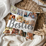 BESTÄTIGKEITEN, Foto-Collage & Namen | BESTE FREUN Kissen<br><div class="desc">Bestien sind unbezahlbar - wenn Sie das Glück haben, eine zu haben, lass ihnen, wie viel sie Ihnen mit diesem trendigen Kissen "Best Friends" gemein sind. Mit 12 quadratischen Fotos Ihrer Wahl, die Sie bequem von Ihrem Telefon oder Computer herunterladen können, grauer Text "bestie" in großen modernen Schriften auf einem...</div>