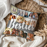 BESTÄTIGKEITEN, Foto-Collage & Namen | BESTE FREUN Kissen<br><div class="desc">Bestien sind unbezahlbar - wenn Sie das Glück haben, eine zu haben, lass ihnen, wie viel sie Ihnen mit diesem trendigen Kissen "Best Friends" gemein sind. Mit 12 quadratischen Fotos Ihrer Wahl, die leicht von Ihrem Telefon oder Computer heruntergeladen werden können, der Text "bestie" in großen modernen Schriften auf einem...</div>