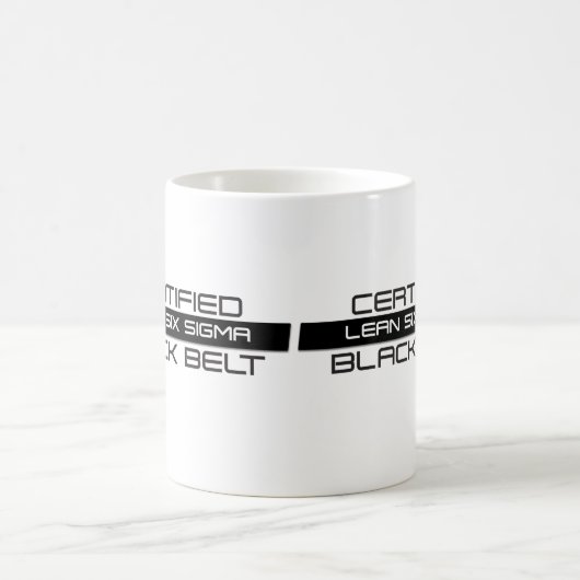 Bestätigt sechs Sigma-schwarzer Gurt-Kaffee-Tasse Kaffeetasse (Mittel)