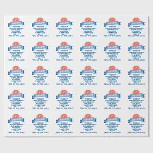 Bestätigung 7 Geschenke des Heiligen Geistes Geschenkpapier (Flach)