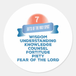 Bestätigung 7 Geschenke des Heiligen Geistes Runder Aufkleber