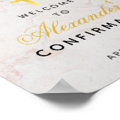 Bestätigung Begrüßung Grüne Gold Cross Marmor Poster (Ecke)