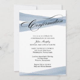 Bestätigung, Blaue moderne Aquarellfarben - Einlad Einladung