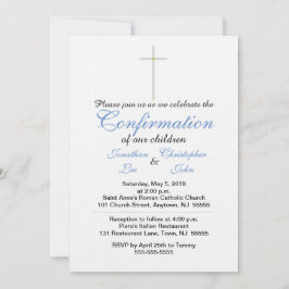 Bestätigung Blue Twins Crisp White Einladung