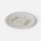 Bestätigung botanischer Vegetation Goldene Geometr Pappteller (Schrägansicht)