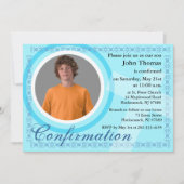 Bestätigung Boy Einladung Blau (Vorderseite)