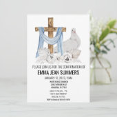 Bestätigung Celebration Wasserfarbe Taubenkreuz Einladung (Stehend Vorderseite)