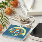 BESTÄTIGUNG | CHRISTLICHER QUOTE RETRO BOHO RAINBO SCHLÜSSELANHÄNGER (Vorderseite rechts)