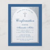 Bestätigung Classic Blue Silver Budget Einladung (Vorderseite)