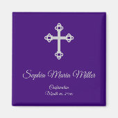 Bestätigung Cross Magnet - Lila und Silber (Vorne)