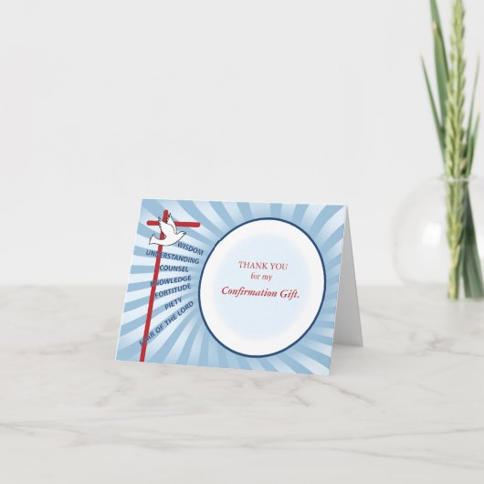 Bestätigung danken Ihnen hellblaue Strahlen, Dankeskarte (Vorderseite)