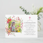 Bestätigung der Aquarelle-Wildblume Einladung (Stehend Vorderseite)