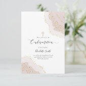 Bestätigung der Aquarellfarben-Rosa-Dekoration Einladung (Stehend Vorderseite)