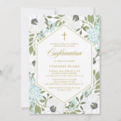 Bestätigung der Blauen Blütenblume durch die weiße Einladung (Vorderseite)