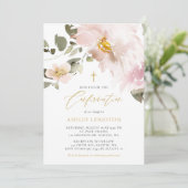 Bestätigung der Blume für weibliche Wasserfarben Einladung (Stehend Vorderseite)