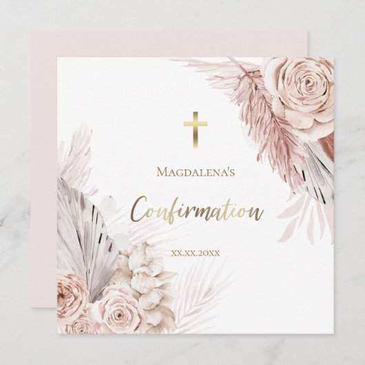 Bestätigung der boho-Blume Einladung (Vorne/Hinten)