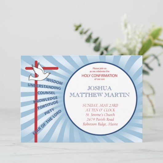 Bestätigung der Einladung Blue Rays (Stehend Vorderseite)