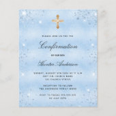 Bestätigung der Einladung eines hellblauen Jungen (Vorderseite)