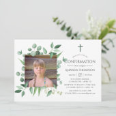 Bestätigung der Eukalyptus-Waldgrüne Einladung (Stehend Vorderseite)