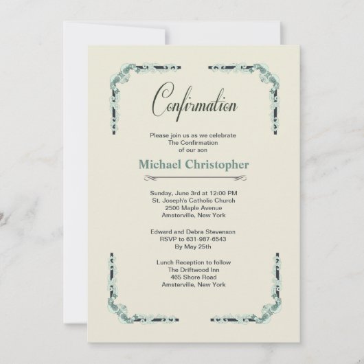 Bestätigung der europäischen Ecken Einladung (Vorderseite)