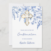 Bestätigung der französischen Blauen Wildblumen Einladung (Vorderseite)