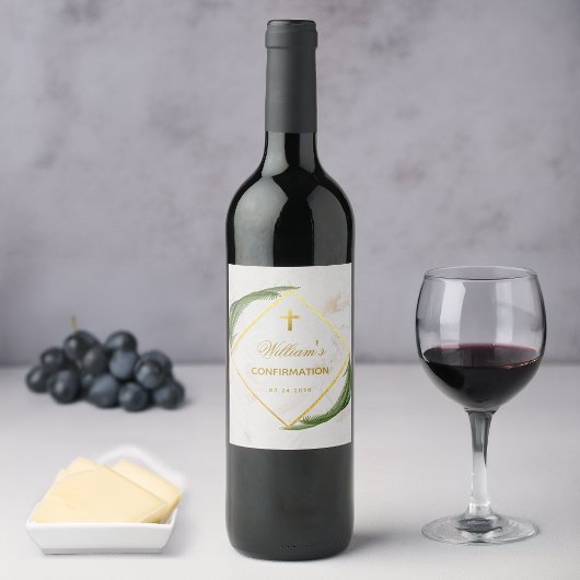 Bestätigung der grünen Imitate Gold Marmor Fern Bl Weinetikett