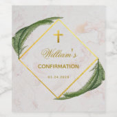 Bestätigung der grünen Imitate Gold Marmor Fern Bl Weinetikett (Einzelnes Label)