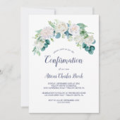 Bestätigung der klassischen weißen Blume Einladung (Vorderseite)