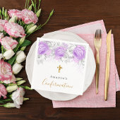 Bestätigung der lila violetten Blumenwein Serviette