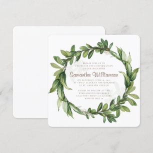 Bestätigung der modernen grünen Foliage Einladung