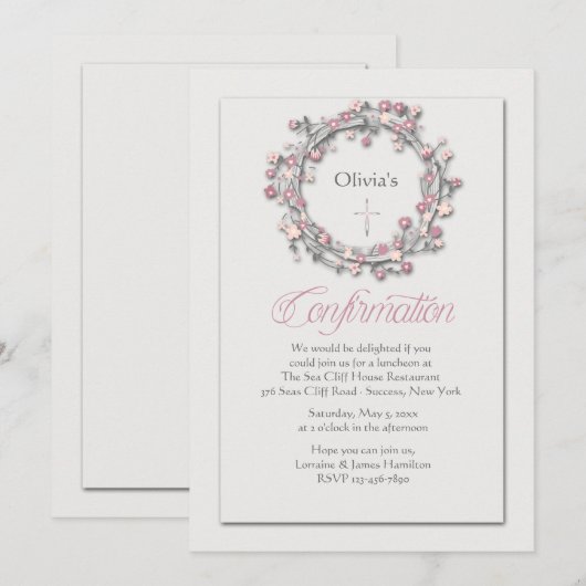 Bestätigung der religiösen Einladung (Vorne/Hinten)