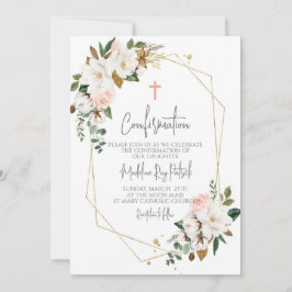 Bestätigung der rosa Blumenrahmen Einladung