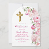 Bestätigung der Rosa Peonies Arch Einladung (Vorderseite)