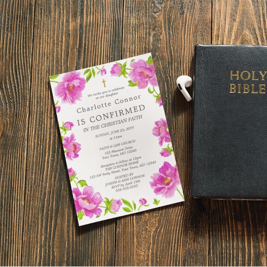 Bestätigung der rosa Peonies Einladung