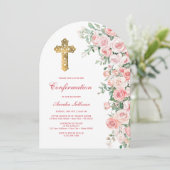 Bestätigung der Rosa-Rosa-Rose Einladung (Stehend Vorderseite)