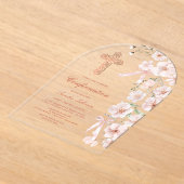 Bestätigung der rosa Wildblumen und Bögen Acryleinladungen (Ablage )