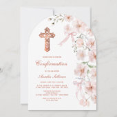 Bestätigung der rosa Wildblumen und Bögen Einladung (Vorderseite)