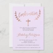 Bestätigung der Rose mit Goldtypografie Einladung (Vorderseite)