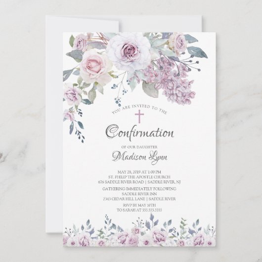 Bestätigung der Violett-Blume Einladung (Vorderseite)